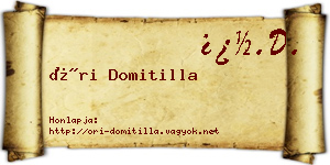 Őri Domitilla névjegykártya